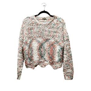 Jodifl Pullover Sweater Multicolor Knitted Crew Neck Stretch Sz M
